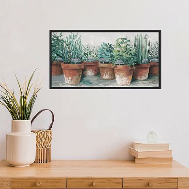 Amanti Art Pots of Herbs II Framed Canvas Wall Art