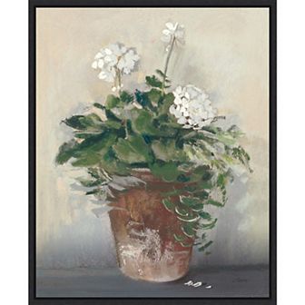 Amanti Art Geraniums Framed Canvas Wall Art