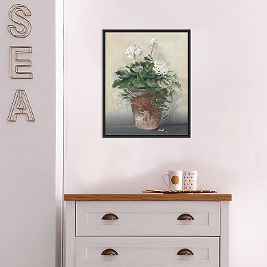 Amanti Art Geraniums Framed Canvas Wall Art