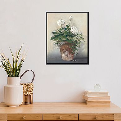 Amanti Art Geraniums Framed Canvas Wall Art
