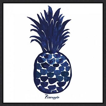 Amanti Art Indigo Pineapple Framed Canvas Wall Art