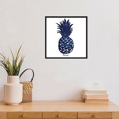 Amanti Art Indigo Pineapple Framed Canvas Wall Art