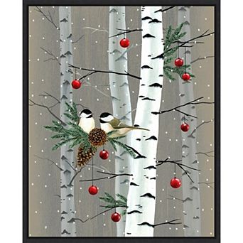 Amanti Art Birch Birds II Framed Canvas Wall Art