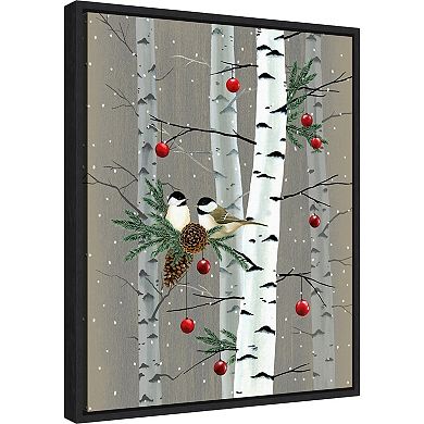 Amanti Art Birch Birds II Framed Canvas Wall Art