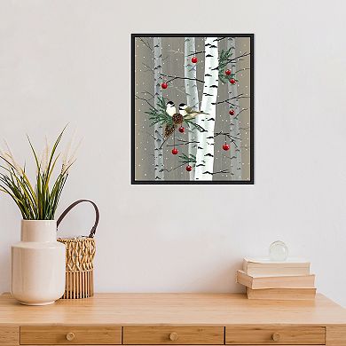 Amanti Art Birch Birds II Framed Canvas Wall Art