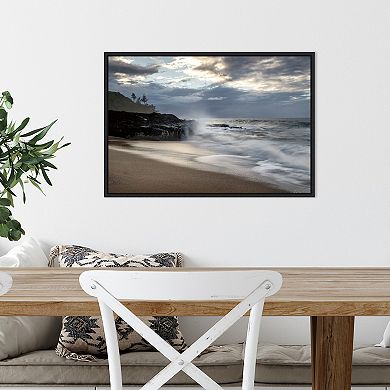 Amanti Art Secret Beach Framed Canvas Wall Art