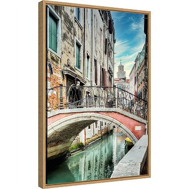 Amanti Art Venetian Canale Italy Framed Canvas Wall Art