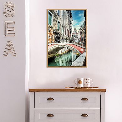 Amanti Art Venetian Canale Italy Framed Canvas Wall Art