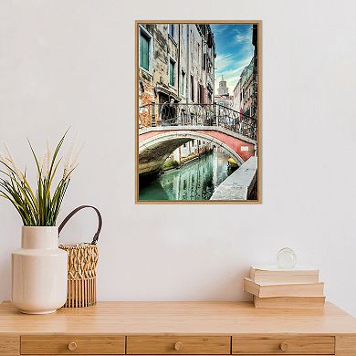 Amanti Art Venetian Canale Italy Framed Canvas Wall Art