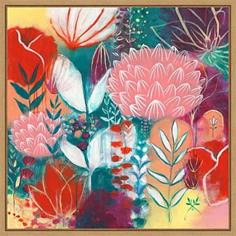 Amanti Art Bright Plants Framed Canvas Wall Art