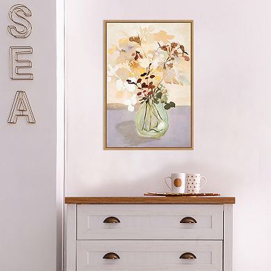 Amanti Art Pastel Flower 2 Framed Canvas Wall Art