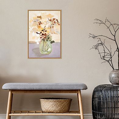 Amanti Art Pastel Flower 2 Framed Canvas Wall Art