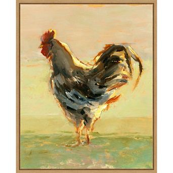 Amanti Art Sunlit Rooster II Framed Canvas Wall Art