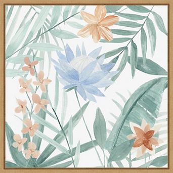 Amanti Art Tropical Palm Welcome I Framed Canvas Wall Art