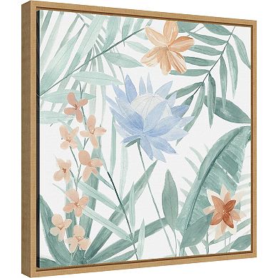 Amanti Art Tropical Palm Welcome I Framed Canvas Wall Art