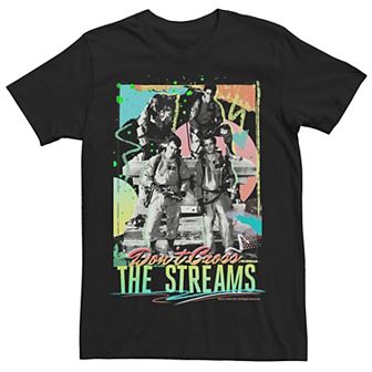Big & Tall Ghostbusters "Don't Cross The Streams" Retro Neon Poster Tee