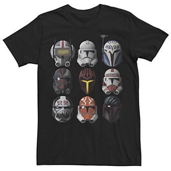 Big & Tall Star Wars: The Clone Wars Clone Helmets Tee