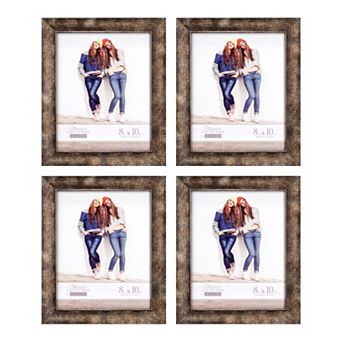 Malden 4 pc Set of 8" x 10" Bronze Texture Picture Frames