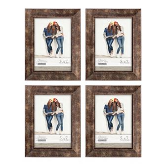 Malden 4 pc Set of 5" x 7" Bronze Texture Picture Frames