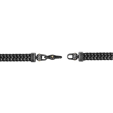 Men's LYNX Black Ion-Plated Stainless Steel Franco Chain Bracelet 