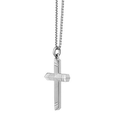 Men's LYNX Stainless Steel Cross Pendant Necklace 