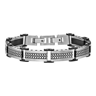 Men's LYNX Black Ion-Plated Stainless Steel Extender Bracelet