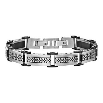 Men's LYNX Black Ion-Plated Stainless Steel Extender Bracelet