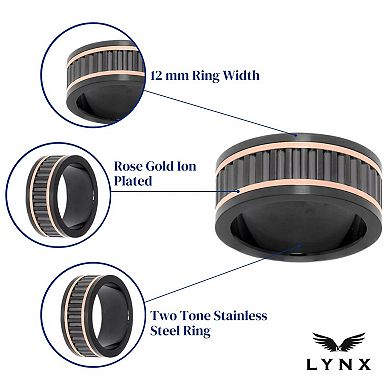 Men's LYNX Two Tone Stainless Steel Ring