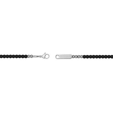 Men's LYNX Stainless Steel Black Hematite Wrap Bracelet 