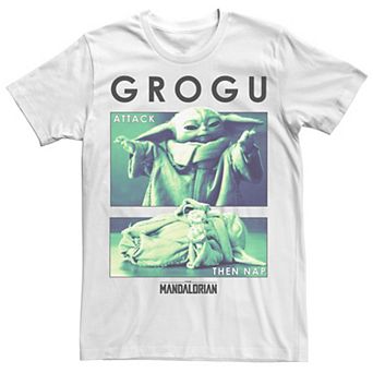 Big & Tall Star Wars: The Mandalorian Grogu Attack Then Nap R14 Tee