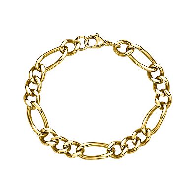 Men's LYNX Stainless Steel Figaro Chain Bracelet