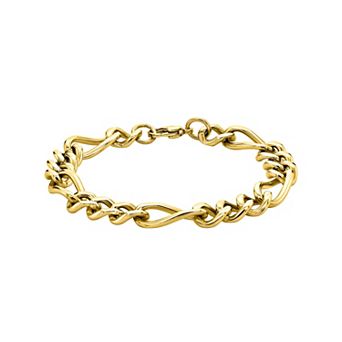 Men's LYNX Stainless Steel Figaro Chain Bracelet