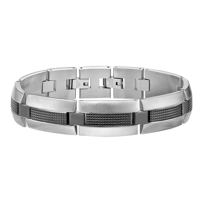 Mens LYNX Black Ion-Plated Stainless Steel Bracelet, Size: 8.5, Multico
