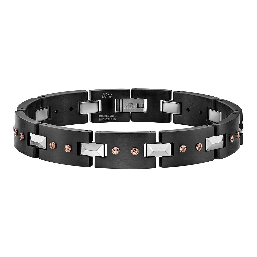 Tungsten Carbide Link Two Tone Bracelet 9