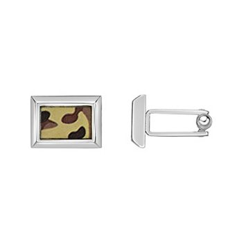 Men's LYNX Stainless Steel Brown Camo Cuff Links