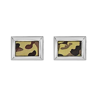 Men's LYNX Stainless Steel Brown Camo Cuff Links 