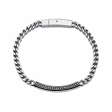 Men's LYNX Black Ion-Plated Stainless Steel ID Plate Bracelet