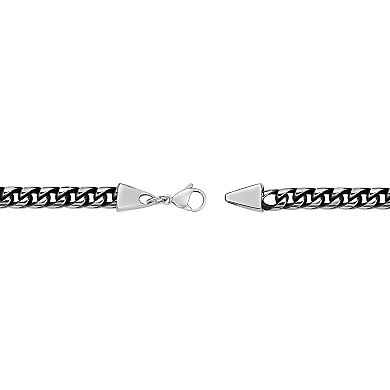 Men's LYNX Black Ion-Plated Stainless Steel Franco Chain Bracelet 