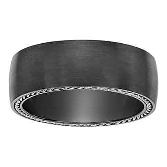 Men's LYNX Black Zirconium Wide Band Ring