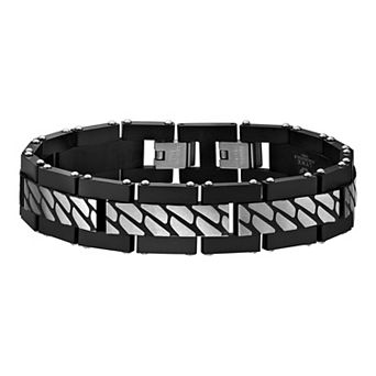 Men's LYNX Black Ion-Plated Stainless Steel Bracelet