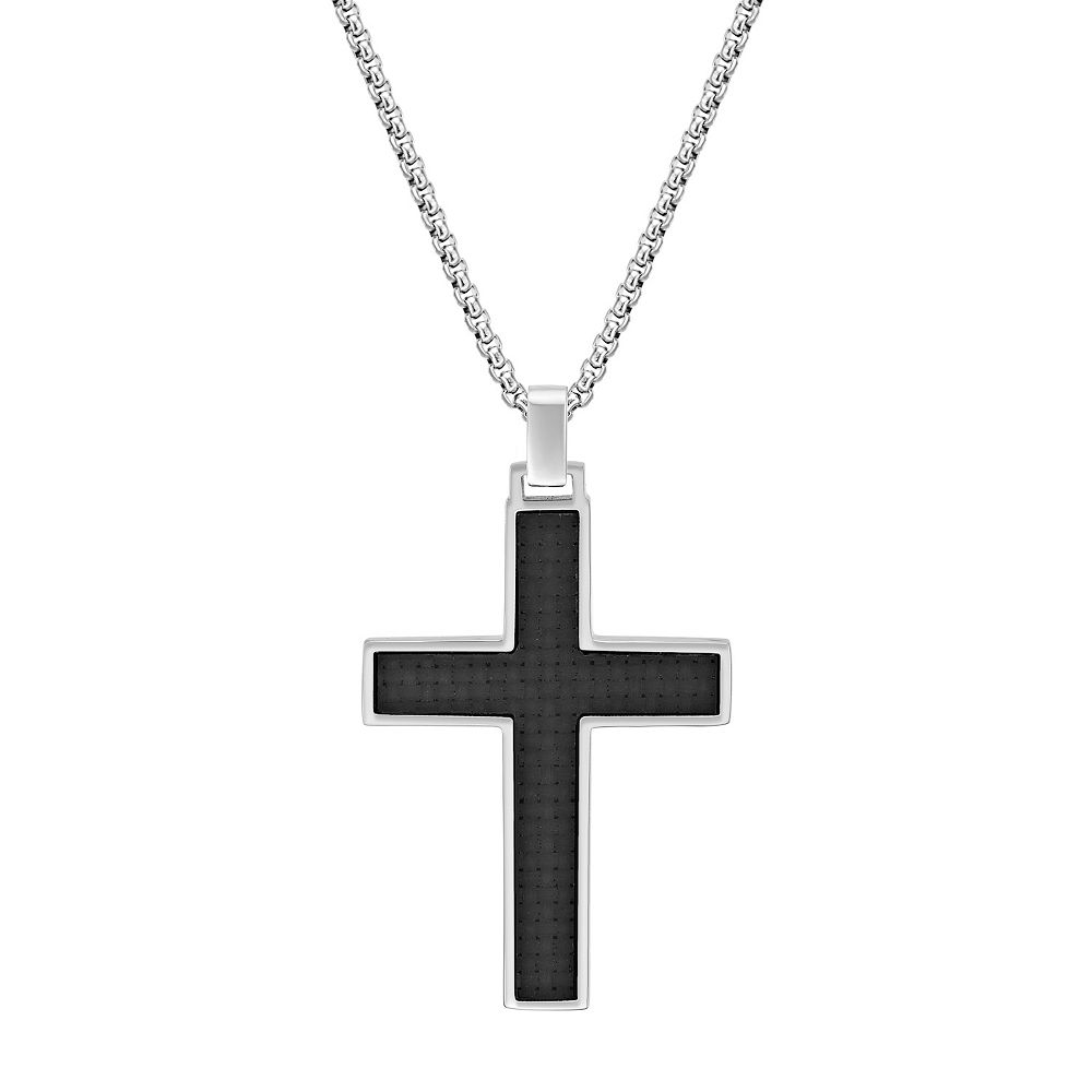 Connections from Hallmark Women's Stainless-Steel Cross 18' Pendant Necklace