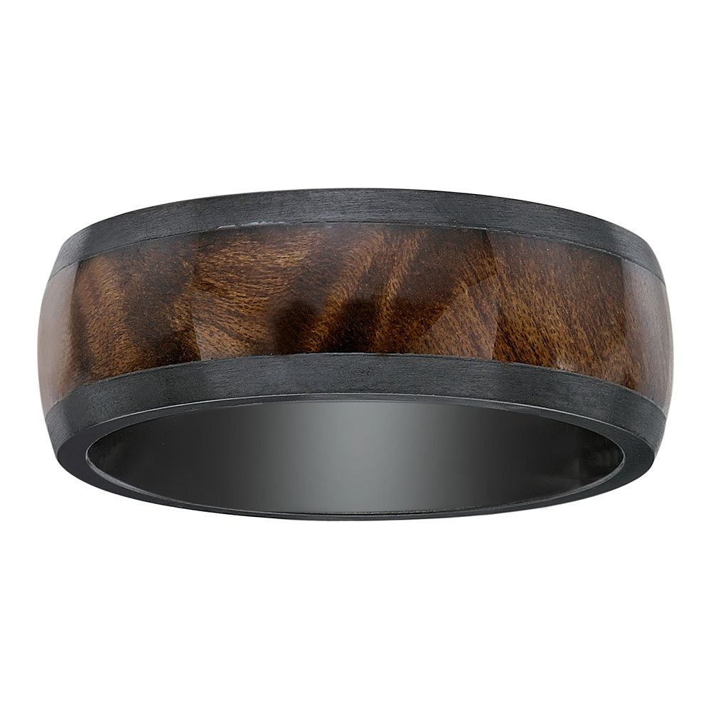 Ring.☆.。.:*・° Men's LYNX Black Zirconium & Wood Ring