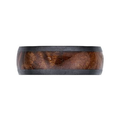 Men's LYNX Black Zirconium & Wood Ring