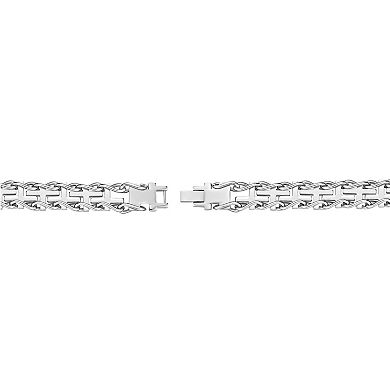 Men's LYNX Stainless Steel Railroad Cross Bracelet 