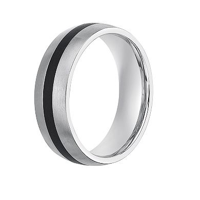 Men's LYNX Two Tone Stainless Steel Stripe Ring 