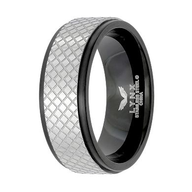 Men's LYNX Black Ion-Plated Stainless Steel Ring 