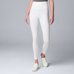 Simply Vera Vera Wang Solid White Leggings Size 1X (Plus) - 53% off