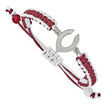 LogoArt Stainless Steel Cincinnati Reds Adjustable Cord Bracelet