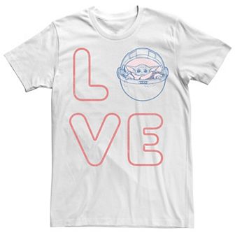 Big & Tall Star Wars: The Mandalorian The Child Valentine's Day "Love" Box Up Tee