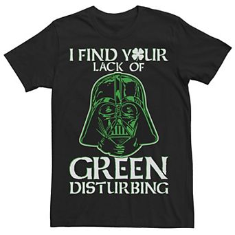 Big & Tall Star Wars Darth Vader "I Find Your Lack Of Green Disturbing" St. Patrick's Day Tee